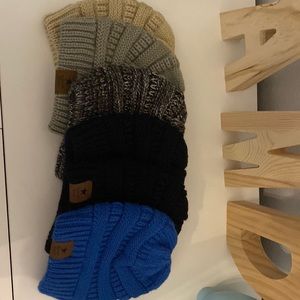 Set of 6 baby boy winter beanie hats